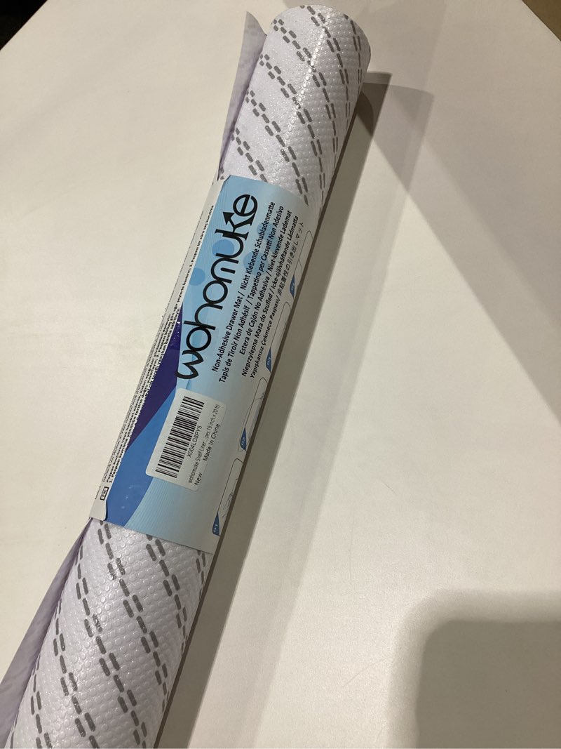 Condition photo showing New/Like New for Shelf Liners 11 inch x 20 ft Kitchen Cabinets Liner Non-Stick Drawer Liners Drawer Mats EVA Protector Shelving Cupboard Lining (White, 11 inch x 20 ft), SIMILAR TO STOCK PHOTO 
