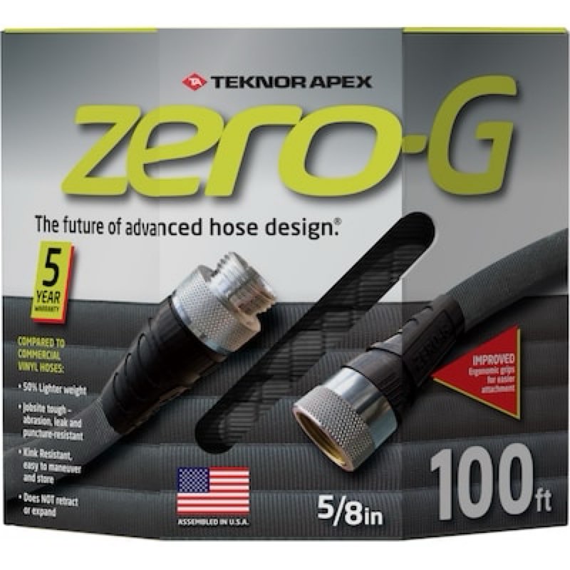 Zero-G Teknor Apex 5/8-in x 100-ft Premium -Duty Kink Free Woven Gray Hose