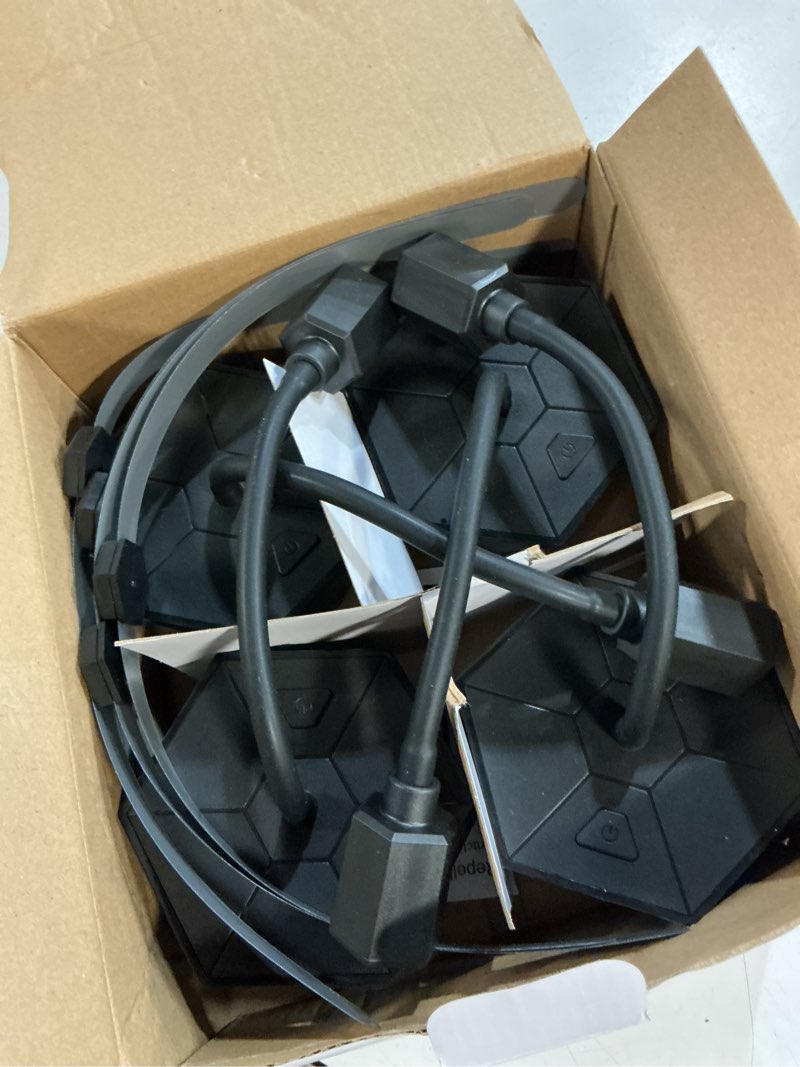 Condition photo showing Good Condition for fly fans for tables, fly repellent fan outdoor indoor keep flies away, fly repellent fans for tables with holographic blades for picnic, party, restaurant, kitchen, and bbq, 4 pack black