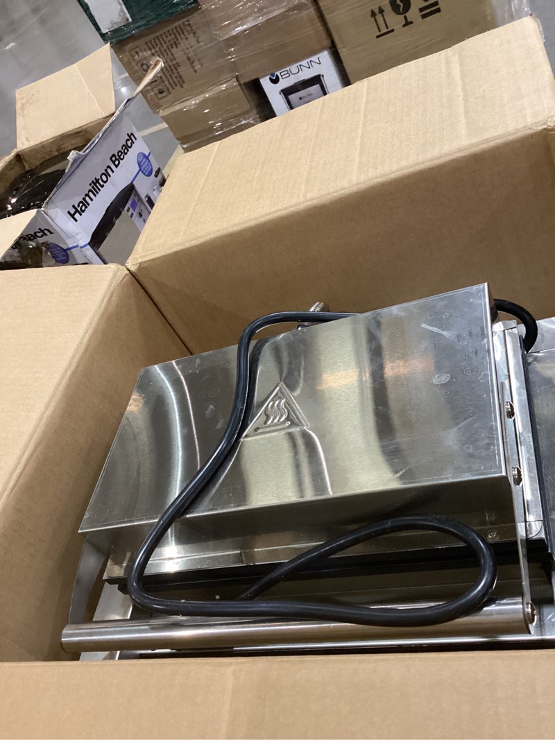 Condition photo showing As Is for VEVOR Commercial Waffle Stick Maker, 6PCS 1500W Waffle Baker Machine, Non-Stick Stainless Steel Corn Hot Dog Waffle Iron with Temp and Time Control, Handle, for Restaurant Bakery Snack Bar Family