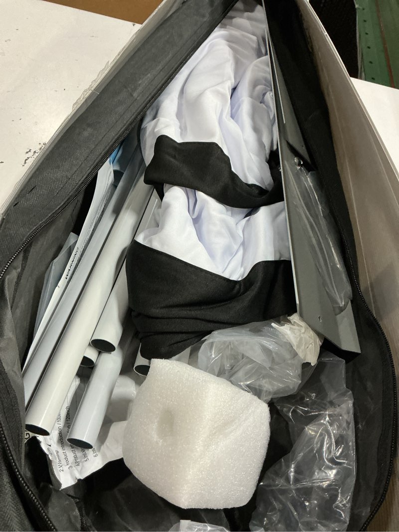 Condition photo showing Good Condition for skerell outdoor projector screen with stand 100 inch: portable projection screen for outside theater home backyard movies