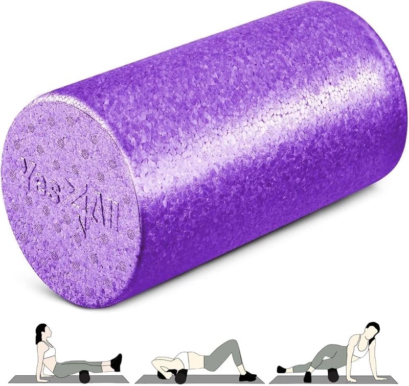 yes4all high-density epp round back roller foam, exercise foam roller for yoga, pilates & stretching - 12, 18, 24, 36 inch purple