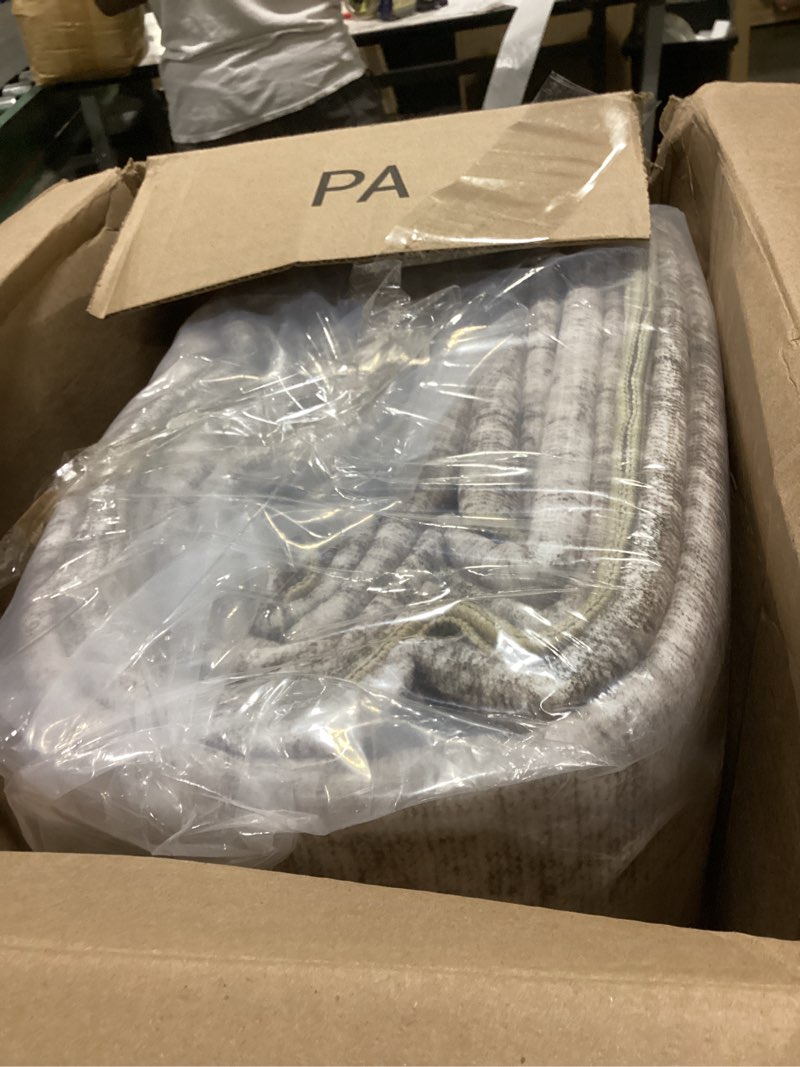 Condition photo showing As Is for homemate washable rug 8x10 area rugs - vintage faux wool rugs for living room bedroom dining room - non slip foldable carpet indoor area rug for home decor?8'x10', brown brown 8x10 ft