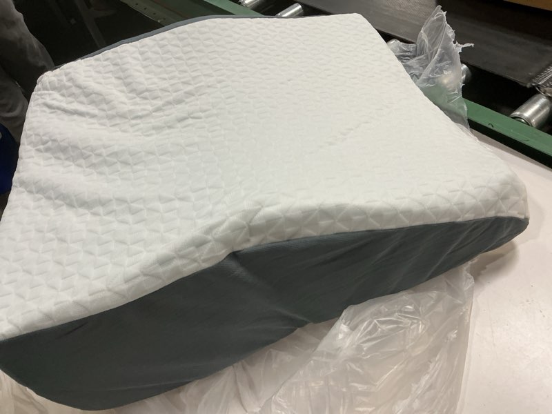Condition photo showing As Is for (Similar )Kolbs Extra Wide Bed Wedge Pillow for Sleep Apnea, Acid Reflux, and Back Pain Relief, with Chic Jacquard Cover - Headboard GERD Pillow Wedges for Sleeping (Extra Wide 12\" Height)