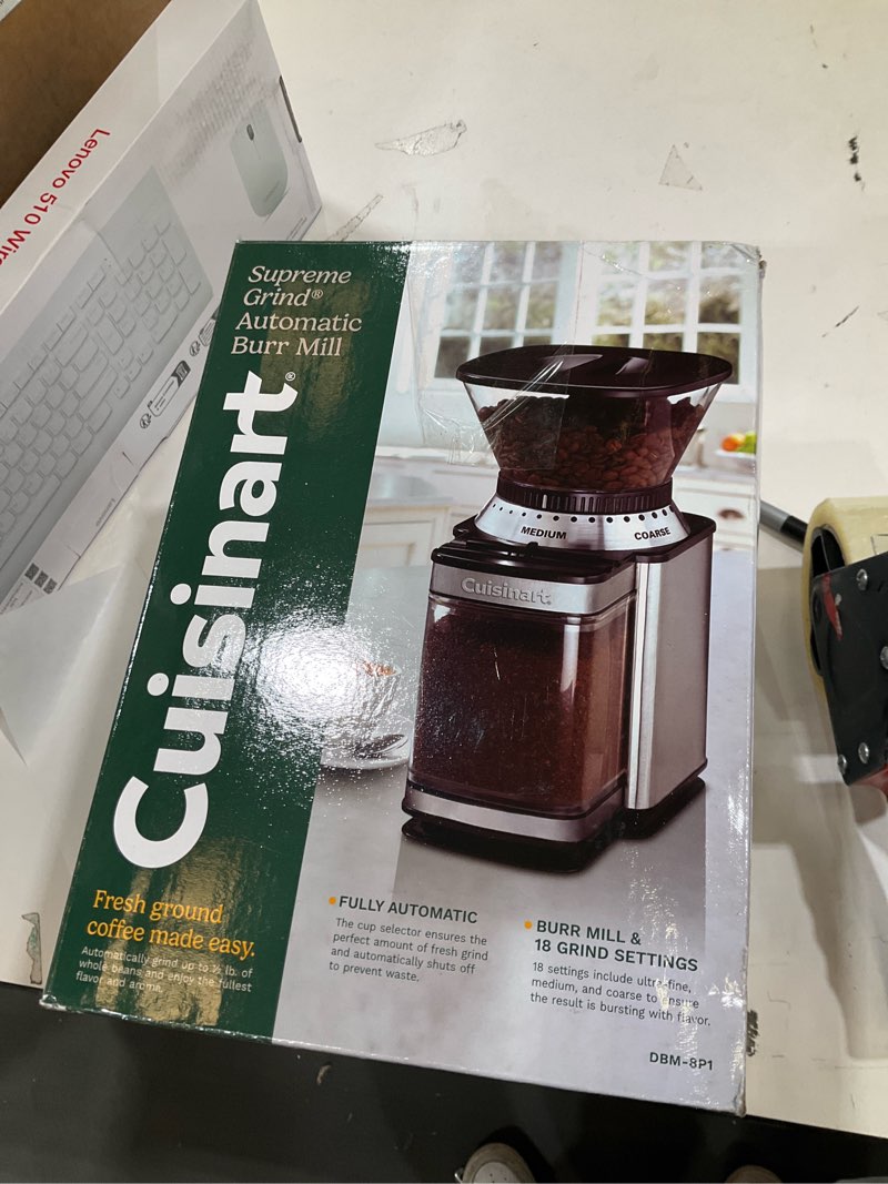 Condition photo showing Good Condition for Cuisinart Automatic Burr Mill - Stainless Steel - DBM-8P1: 18 Settings, Electric Coffee Grinder, 32 Cup Capacity, Safety Interlock