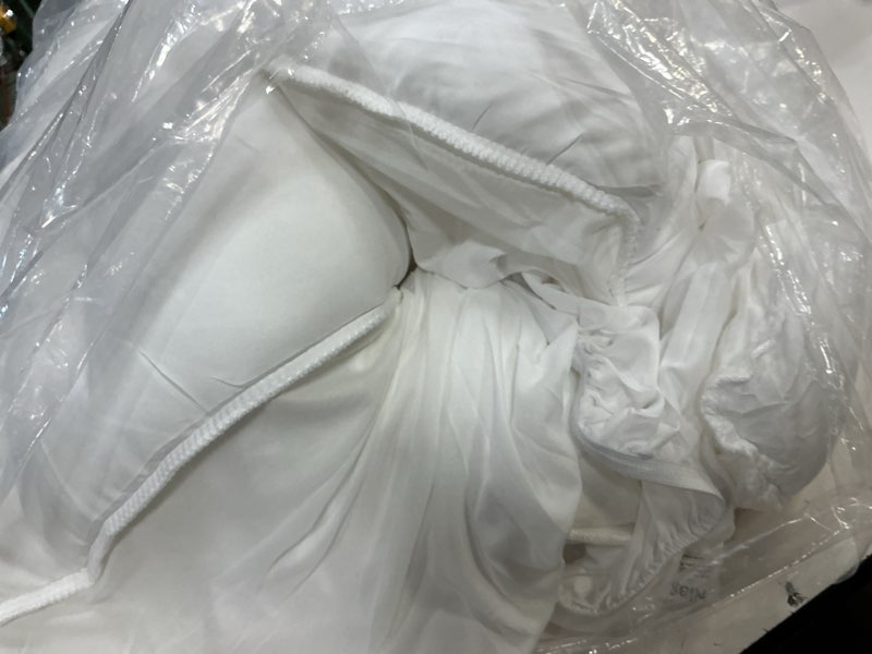 Condition photo showing New/Like New for cloud-like twin mattress topper - 100% cotton top mattress pad for back pain relief - breathable & naturally cooling for hot sleepers, white white twin