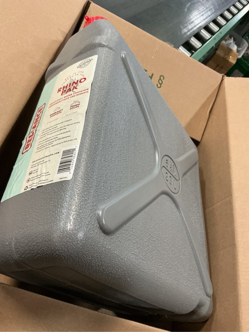 Condition photo showing New/Like New for reliance products rhino-pak heavy duty water container (grey, medium), 8580-15 bottle
