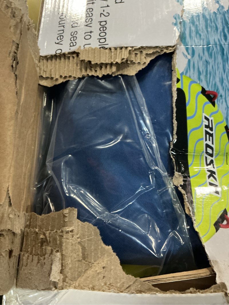 Condition photo showing Good Condition for towable tubes for boating 2 person, heavy duty boat tubes and towables, inflatable water tubes for boats to pull with fins, drainage, quick connector, large capacity