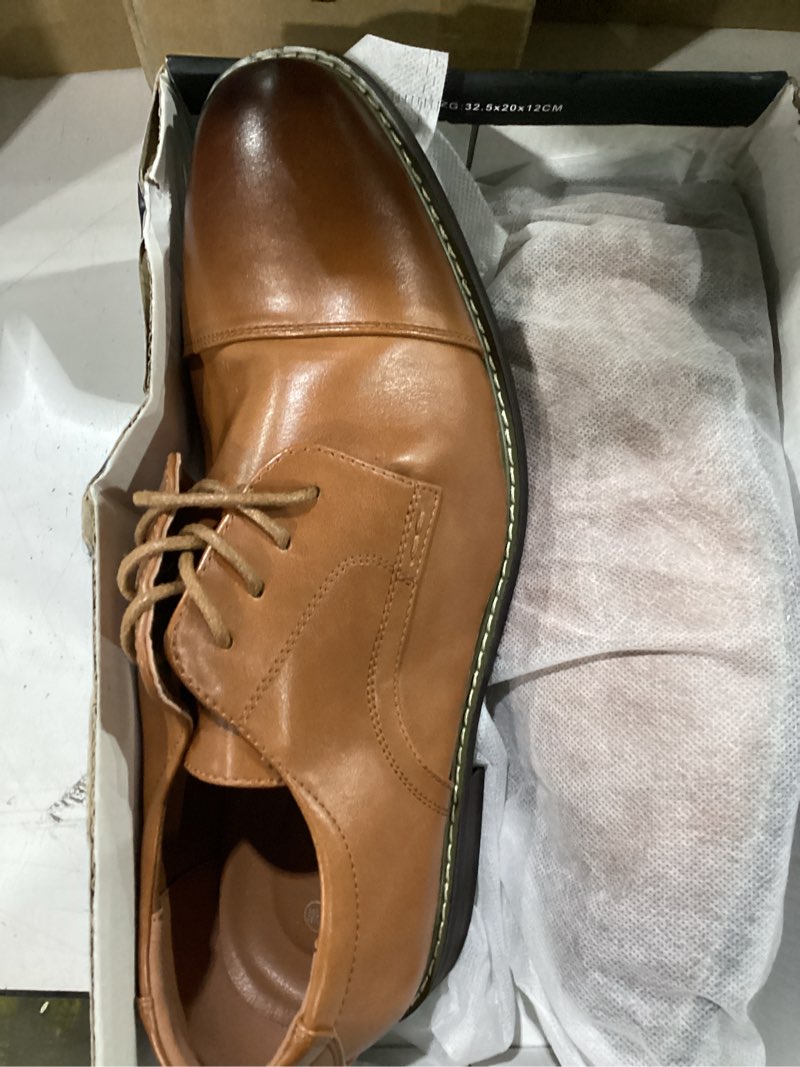 Condition photo showing Good Condition for men's dress shoes formal business classic lace up wingtip oxford shoes 10.5 wide classic brown