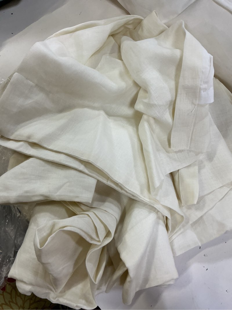 Condition photo showing Good Condition for european linen curtain, 48x120, ivory