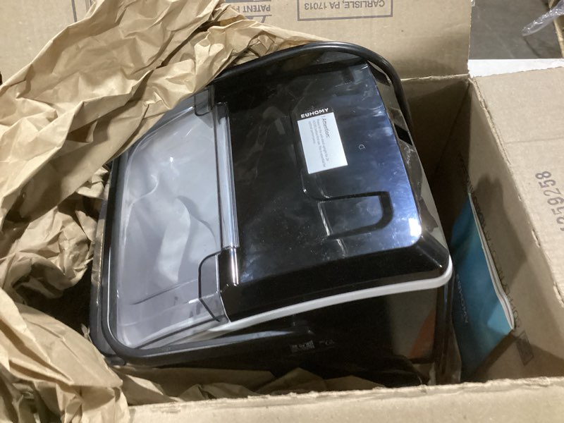 Condition photo showing Good Condition for EUHOMY Countertop Ice Maker Machine with Handle, 26lbs in 24Hrs, 9 Ice Cubes Ready in 6 Mins, Auto-Cleaning Portable Ice Maker with Basket and Scoop, for Home/Kitchen/Camping/RV. (Black) Black 26lbs