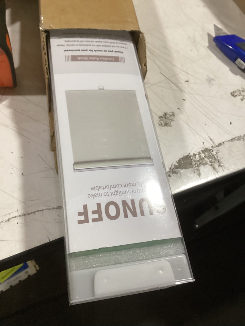 Condition photo showing As Is for sunoff blackout roller shades blinds cordless for windows pull down room darkening door blinds with thermal insulated easy to install for living room,bedroom,home,office bathroom black 22" w x 72" h 22"w x 72"h black