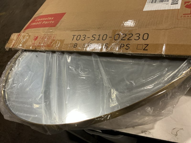 Condition photo showing New/Like New for andy star gold oval mirrors for bathroom, 22x30 inch brushed gold stainless steel metal framed oval wall mirror, modern vanity mirror wall mount horizontal or vertical brushed gold 30"l x 22"w