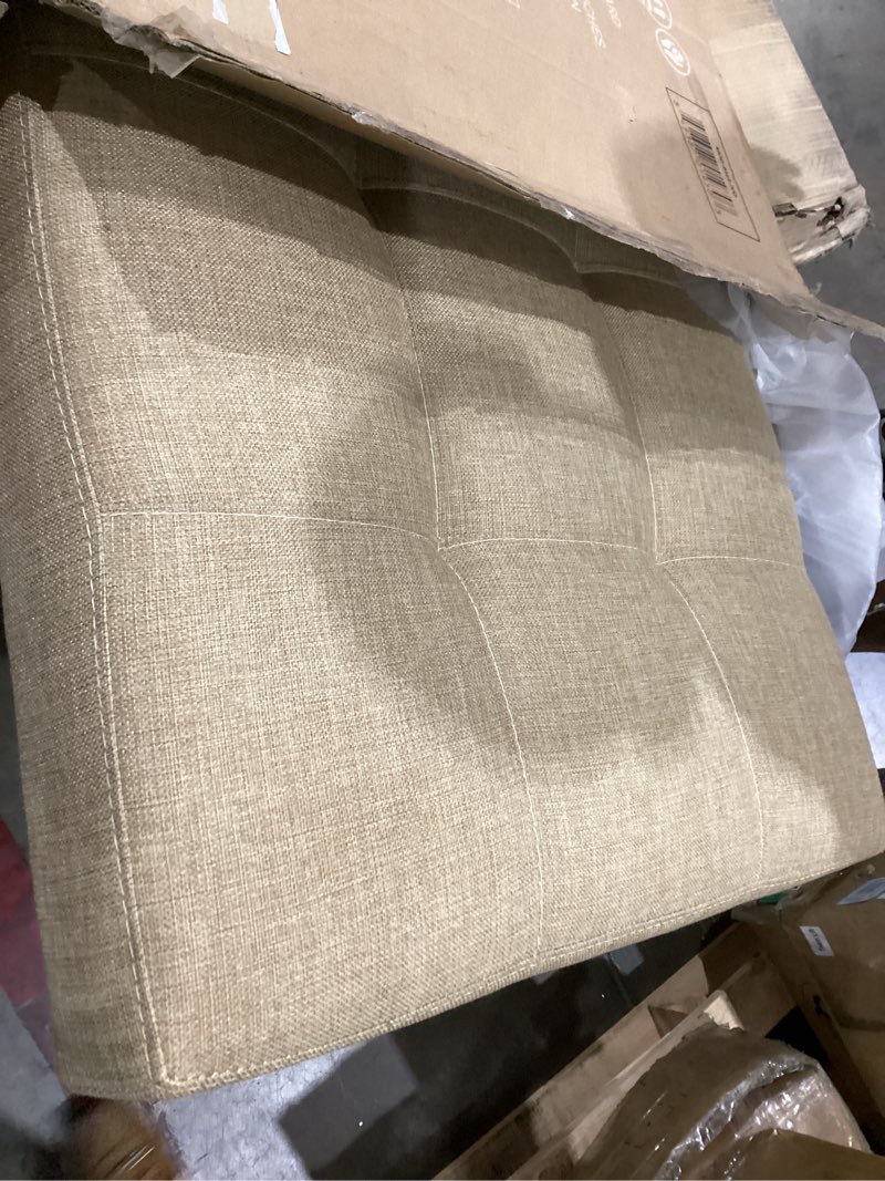 Condition photo showing Good Condition for beige color )))modway lily tufted linen fabric upholstered king headboard in ivory