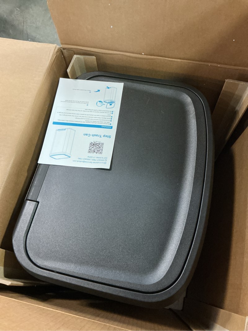 Condition photo showing Good Condition for dumos 21 gallon/80 liter kitchen trash can with lid, stainless steel garbage can with soft-close lid & foot pedal, large step-on waste bins trash and recycle bin combo for home office silver-single compartment 21 gallon