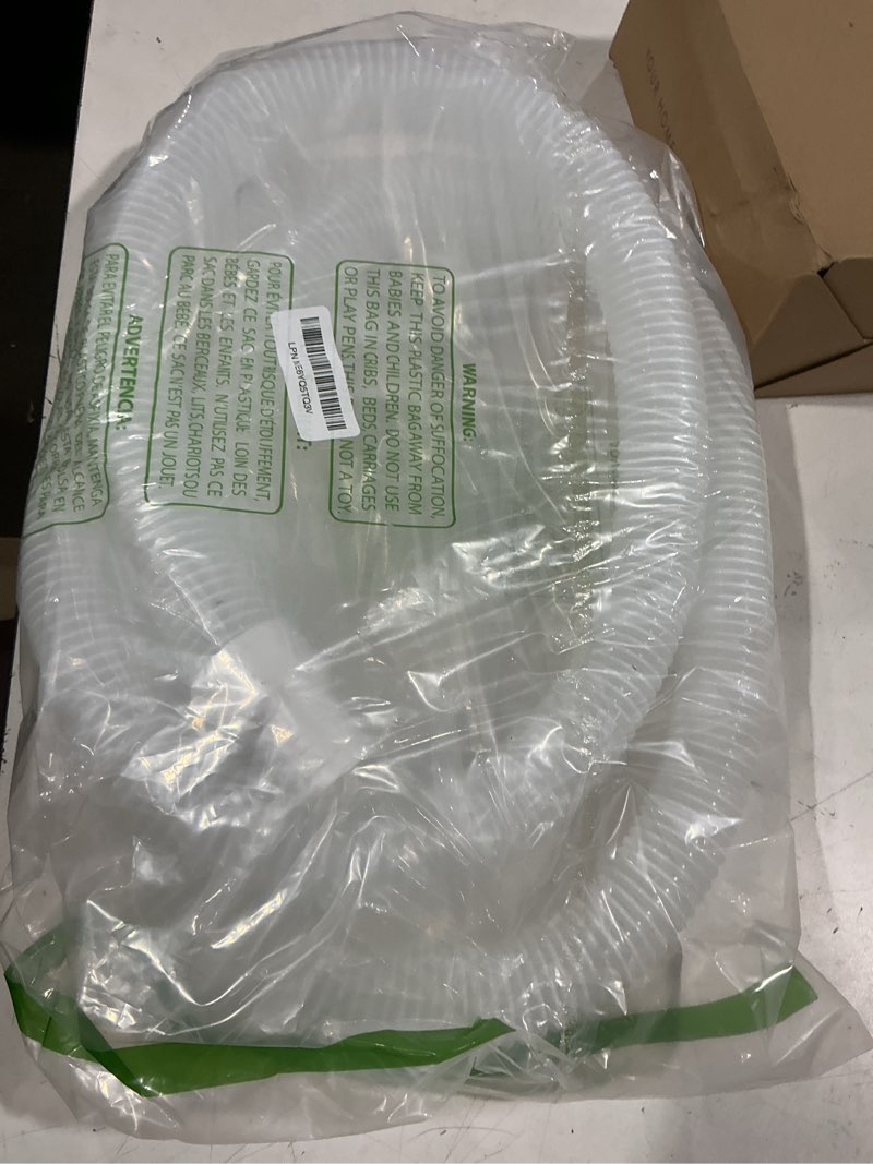 Condition photo showing As Is for 2 pack 1.25×59in eva pool professional hoses with 2026 upgrade flexible tube head and 4 metal clamps for above ground pools pump replacement hose pool supply for heavy duty hose (white)