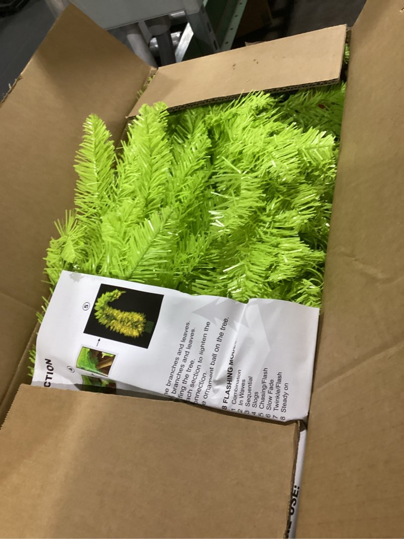 Condition photo showing Good Condition for 6FT Pre-lit Christmas Tree with Lights - Bendable Whimsical Christmas Tree for Christmas Decorations Indoor/Outdoor or Porch Decor, 170 Lights / 460 Tips / 8 Flashing Modes