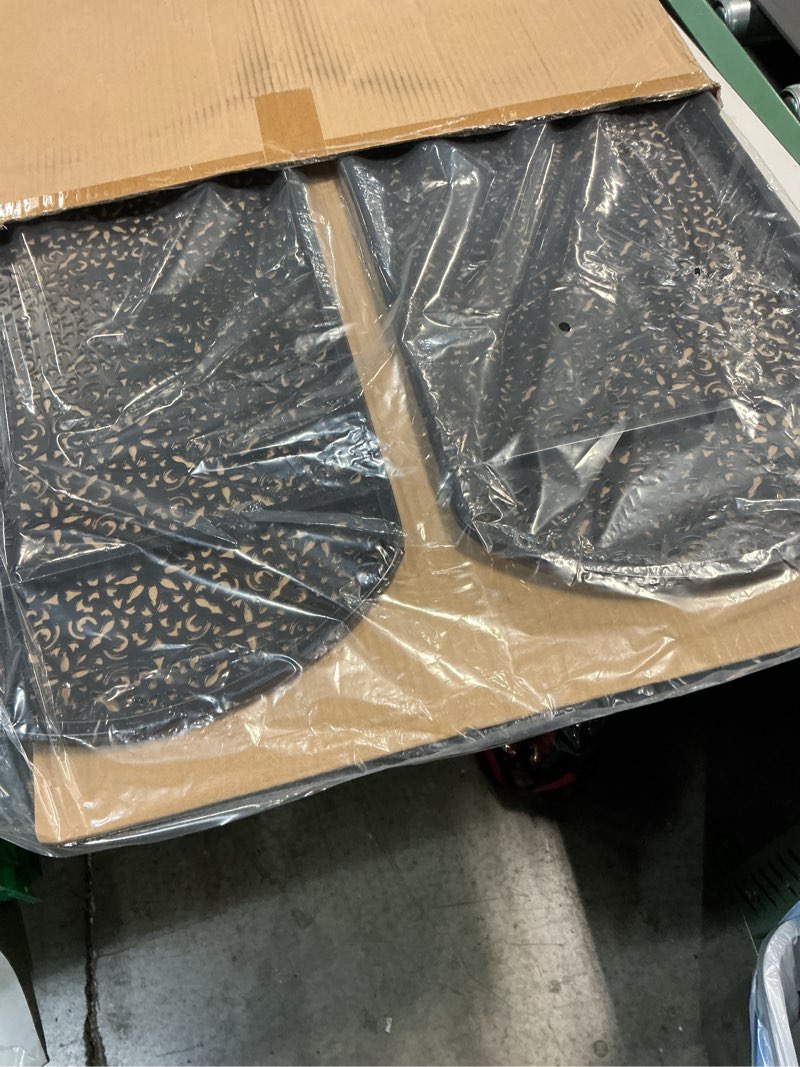 Condition photo showing New/Like New for Hogardeck Fireplace Screen, 48" x 30" Decorative Fireplace Cover, 3 Panel Wrought Iron Fire Place Gate for Living Room, Baby Proof, Brick Fireplace, Pet Safety Floral