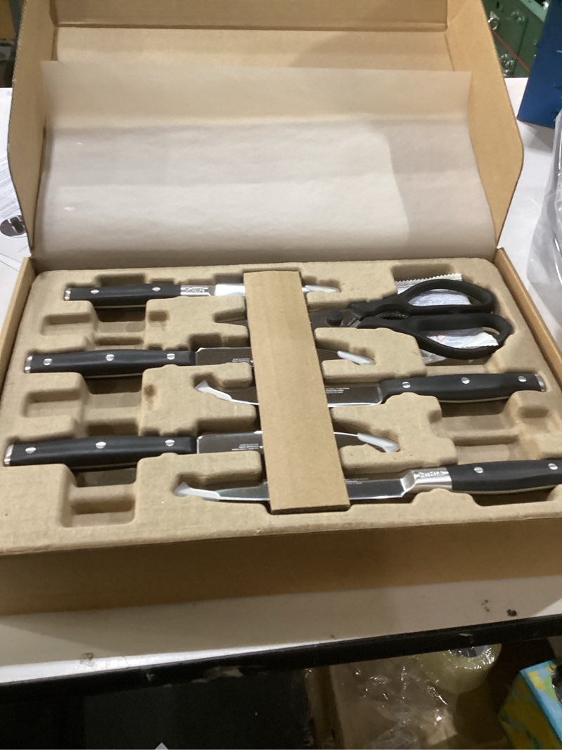 Condition photo showing Good Condition for Ninja Knife Set, Knife Sharpener, Knife Block Set, Stainless Steel Knives, 14 Piece Set, Steak Knives, Chef Knives and More, Foodi NeverDull, Black, K32014?