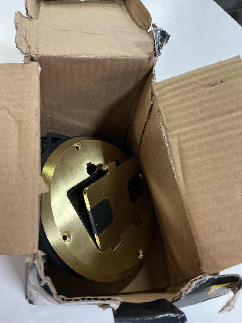 Condition photo showing As Is for raco 28 cu in round steel 1 gang floor box bronze