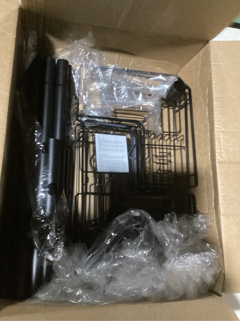 Condition photo showing Good Condition for Similar to. HAMITOR Shower Caddy Tension Pole: 4-Tier Corner Rustproof Bathroom Organizer with Soap Holder & Hooks - No-Drill Adjustable Shower Shelf for Renters - Family Stand Storage Rack - 47-123 Inch Black