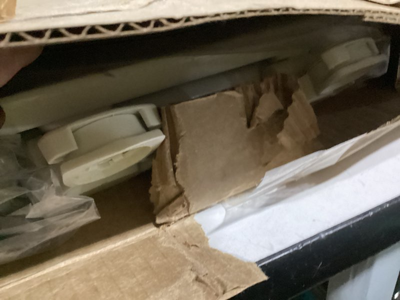 Condition photo showing As Is for Bemis 7B1500EC 390 Molded Wood Elongated Toilet Seat, White
