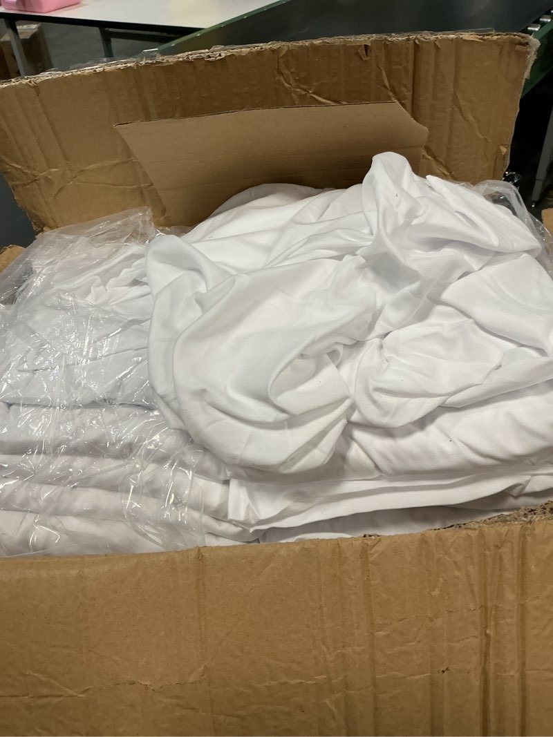 Condition photo showing Good Condition for bulk case pack of 20 fitted sheets - (20) twin size fitted sheets with deep pockets - wholesale bulk bedding for hotels, spas & airbnbs - breathable & cooling - soft and wrinkle free - (twin, white) twin (pack of 20) 01 - white