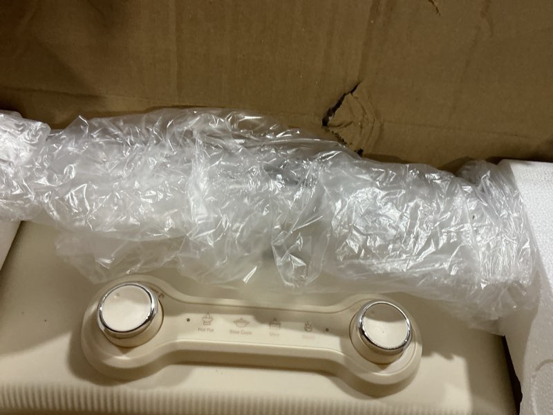 Condition photo showing As Is for Stariver 7L Electric Hot Pot with Divider, 1200W Electric Pot, 2-Temp Control (Separate Settings per Side) Shabu Shabu Pot, Non-Stick Hotpot Pot Electric, Perfect for Family Dinners & Parties