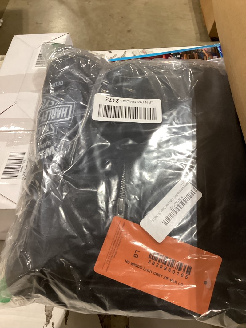 Condition photo showing New/Like New for harley-davidson men's lightning crest full-zippered hooded sweatshirt, black large black