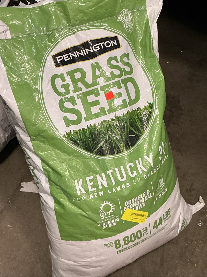 Condition photo showing Good Condition for pennington ky-31 tall fescue grass seed 44lb covers up to 8,800 sq ft