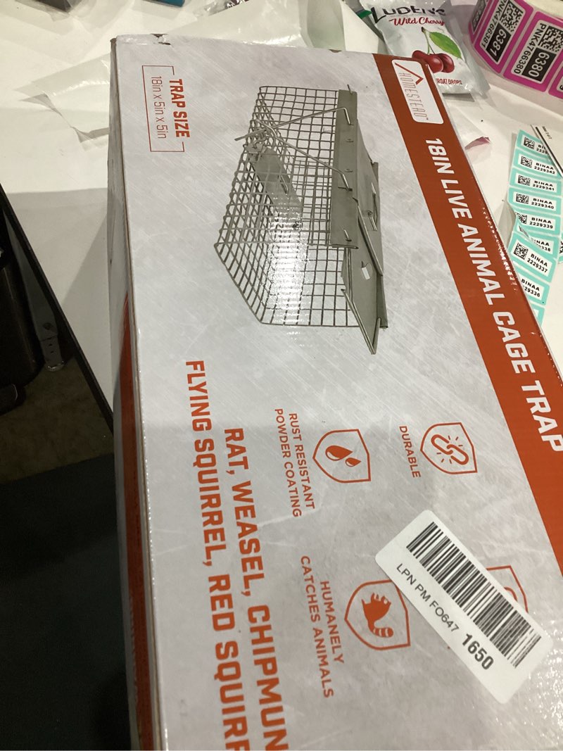 Condition photo showing Good Condition for HOMESTEAD Live Rat Trap Indoor/Outside - Squirrel Trap, Have A Heart Animal for Chipmunk, Small Rabbits, Weasel and Similar-Size Rodents, 18"x5"x5", 2 Doors, Fully Assembled 18 inch