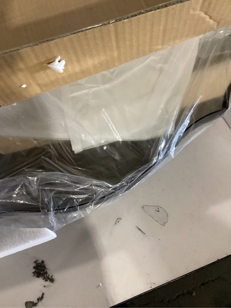 Condition photo showing New/Like New for andy star bathroom mirror, 28x36 inch matte black vanity mirror, unique rectangle mirror with sophisticated curved design, ideal for bathroom remodel (vertical or horizontal) matte black 36"l x 28"w