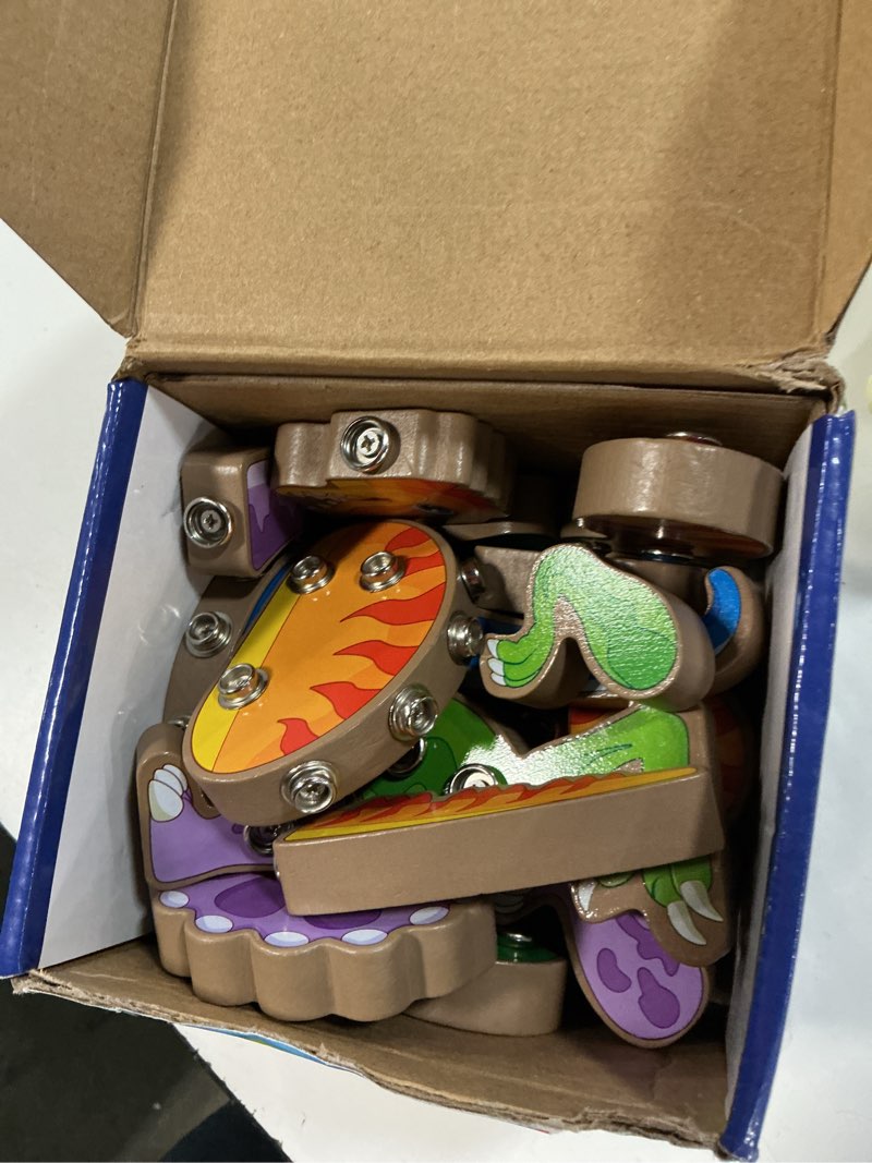 Condition photo showing Good Condition for coogam build your own dinosaurs toy, snap together building dinosaurs playset, wooden stem take apart dinosaur builder, montessoi fine motor building toy gift for 3 4 5 years old kids