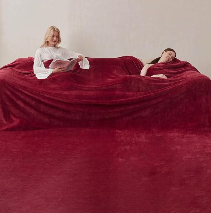 COOVA Oversized King Fleece Blanket 120x120 inches, Soft Cozy Warm Giant Extra Large 10'x10' Blanket
