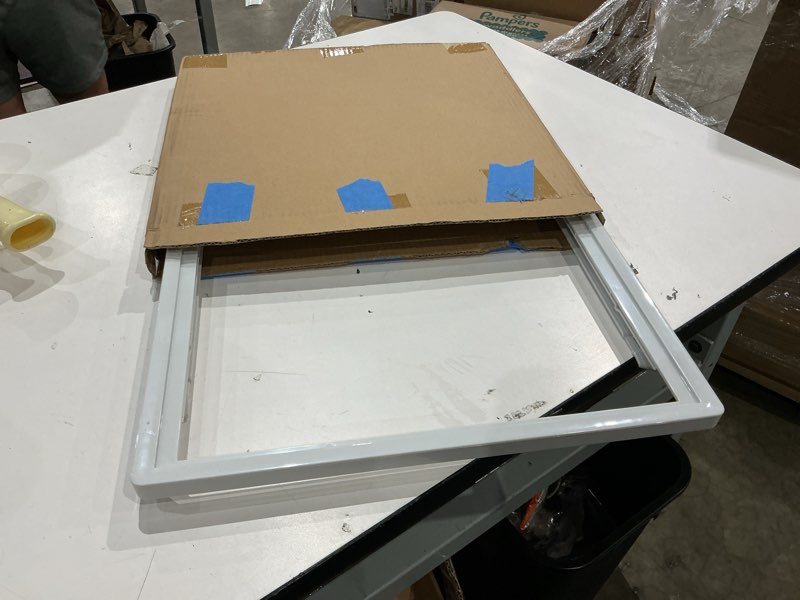 Condition photo showing As Is for 240350903 shelf frame without glass refrigerator delicatessen drawer cover for frigidaire refrigerator replaces 240350901, 240350902?ah2361213, ea2361213