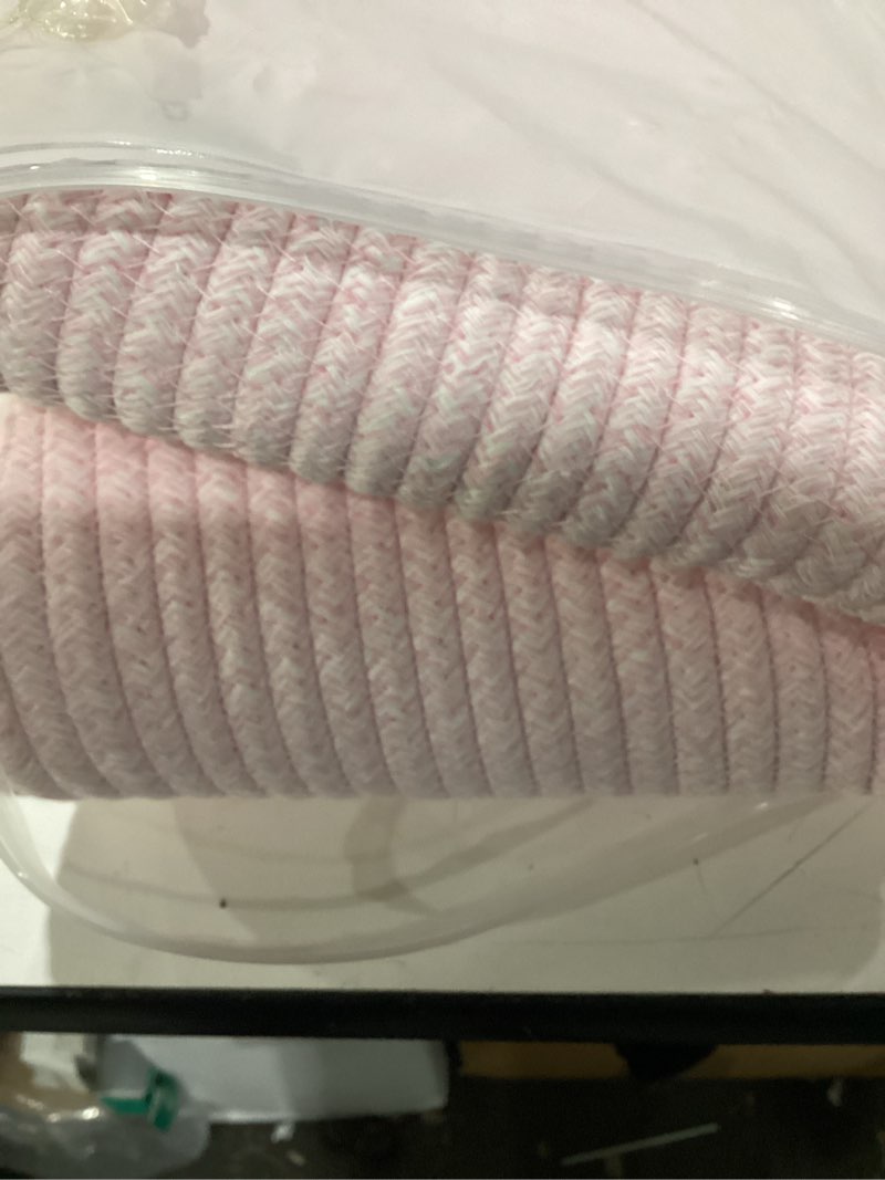 Condition photo showing Good Condition for xuanguo cotton rope laundry basket hamper for girls kids baby nursery hamper bin woven storage basket for living room girls room boho tall rope baskets for blanket toys large light pink regular pink
