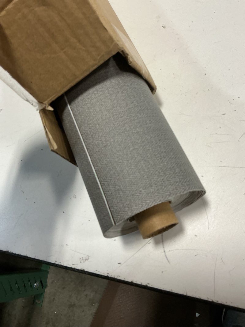 Condition photo showing Good Condition for Haimin Fabric Wallpaper Textured Contact Paper (24in X 393in) Grey Peel and Stick Faux Linen Wall Paper Self-Adhesive Vinyl Wallpaper Herringbone Look (Gray)