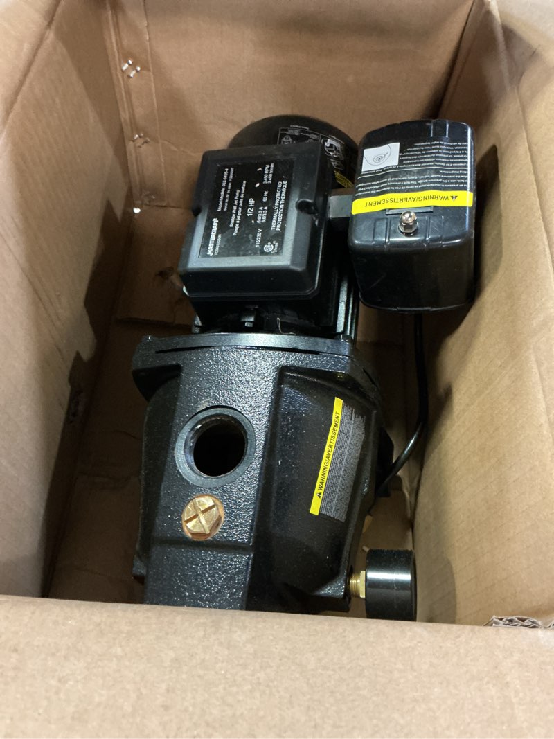Condition photo showing As Is for mastercraft 1/2 hp shallow jet pump