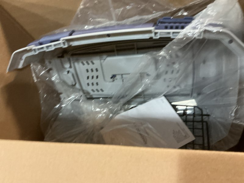 Condition photo showing New/Like New for amazon basics 2-door top-load hard-sided cat pet travel carrier, 19.0" l x 12.6" w x 10.0" h, gray & blue gray & blue 19.0"l x 12.6"w x 10.0"h