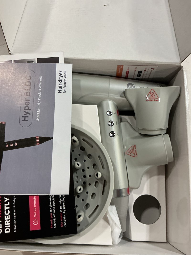 Condition photo showing Good Condition for slopehill hair dryer - professional ionic hairdryer, high-speed blow dryer for fast drying, home & salon & travel, low noise, lightweight compact ceramic blowdryer premium-silver