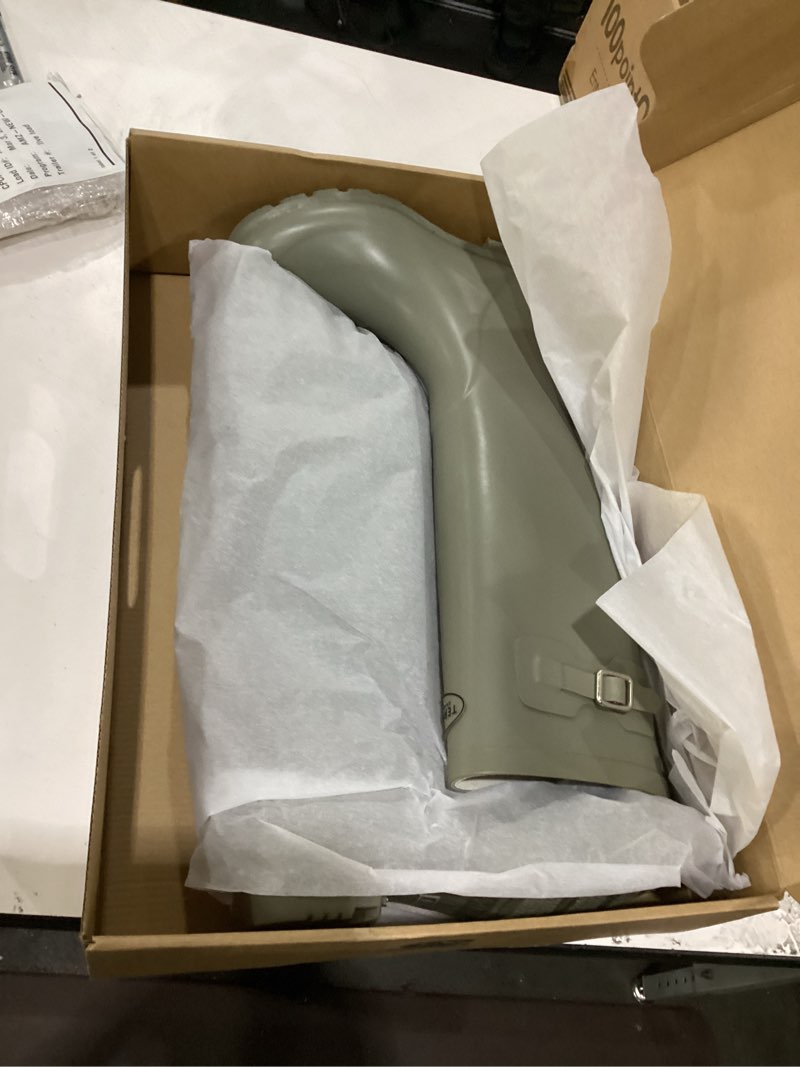 Condition photo showing New/Like New for Rain Boots for Women Japanese Style Waterproof Rubber Boots Tall Knee High RainBoots Garden Boots Anti-Slip Wellington Rain Shoes Sage Green 6