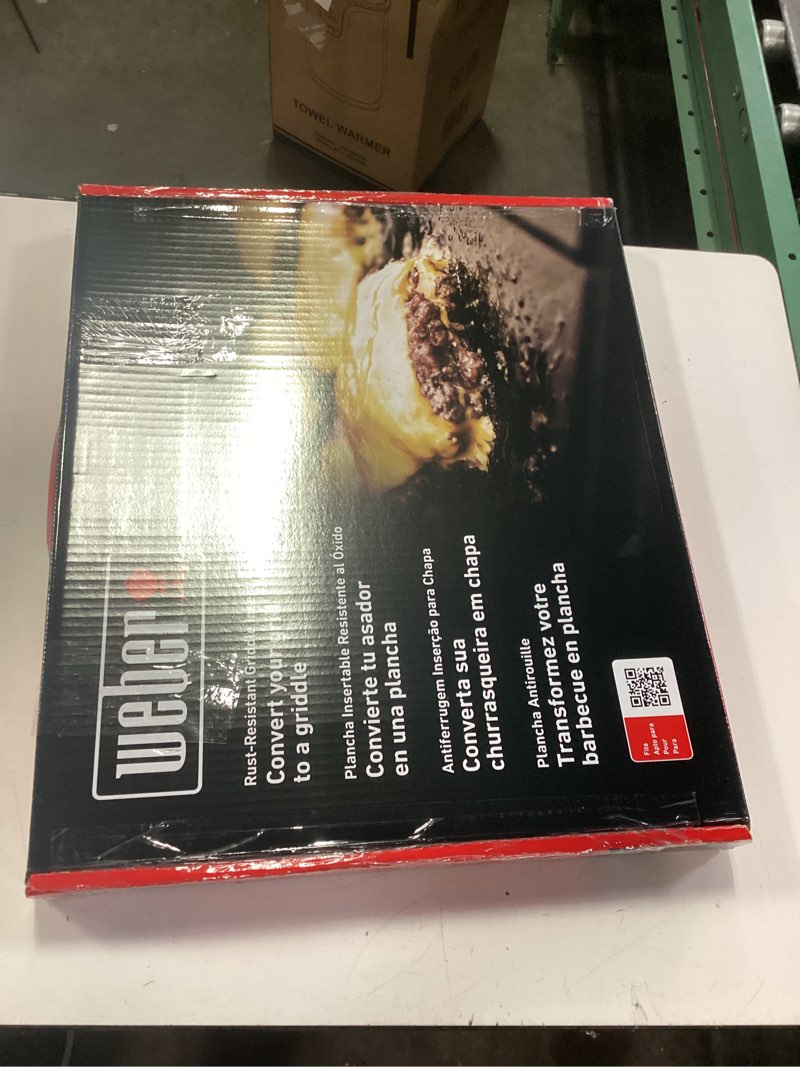 Condition photo showing New/Like New for weber rust-resistant outdoor griddle insert for searwood and large spirit series grills, full-size 22.7" x 17.3" x 1.2"