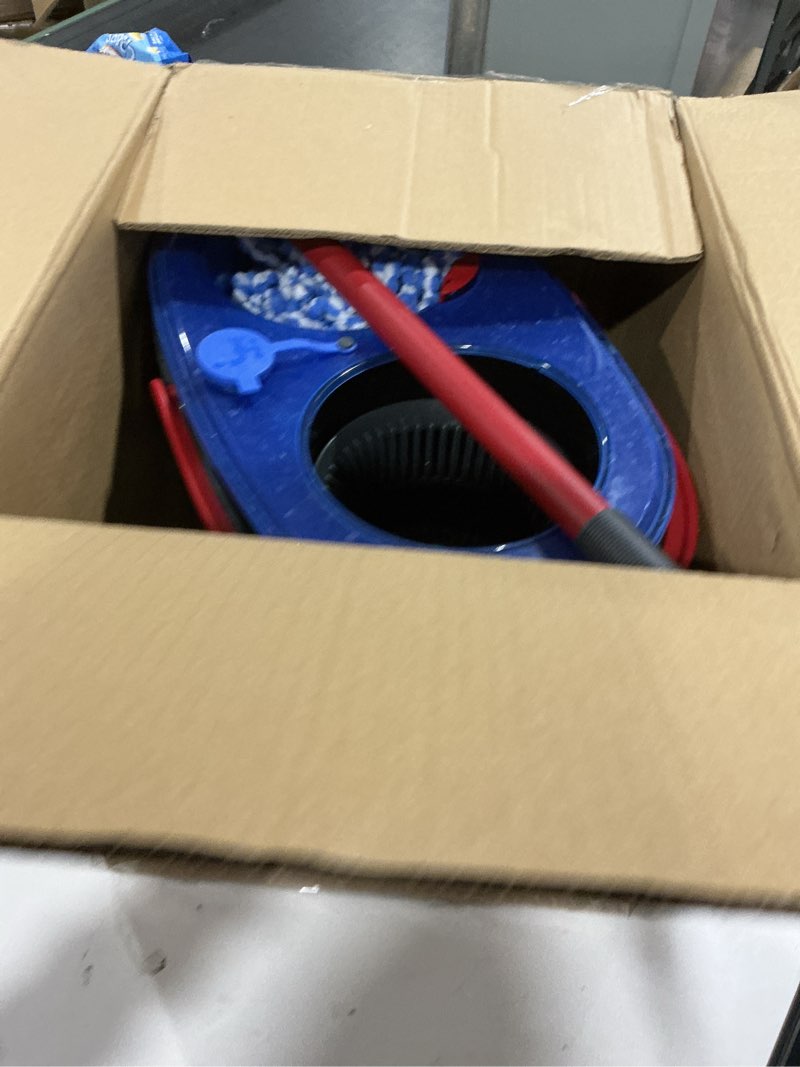 Condition photo showing As Is for O-Cedar EasyWring Microfiber Spin Mop, Bucket Floor Cleaning System, Red, Gray, Standard