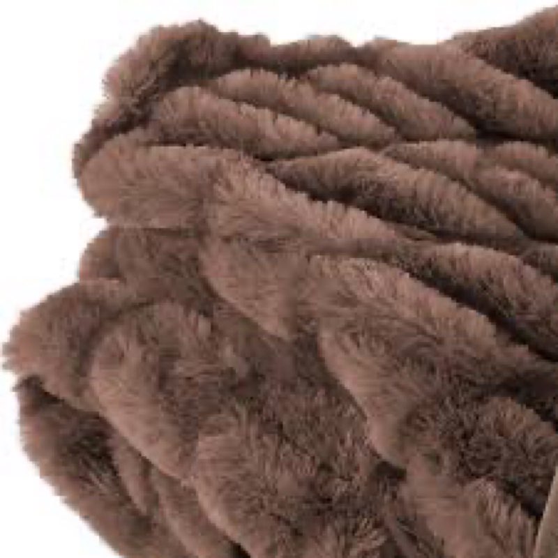 Throw Blanket, Ultra Soft Microfiber, Cuddly Faux Fur, Brown