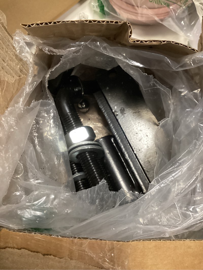Condition photo showing As Is for 2 pack steel j-bolt hinge with plate,heavy-duty welded hingefor doors gates,heavy-duty driveway gates for welding on larger iron or steel gates(black,b-3/4) b-3/4" black