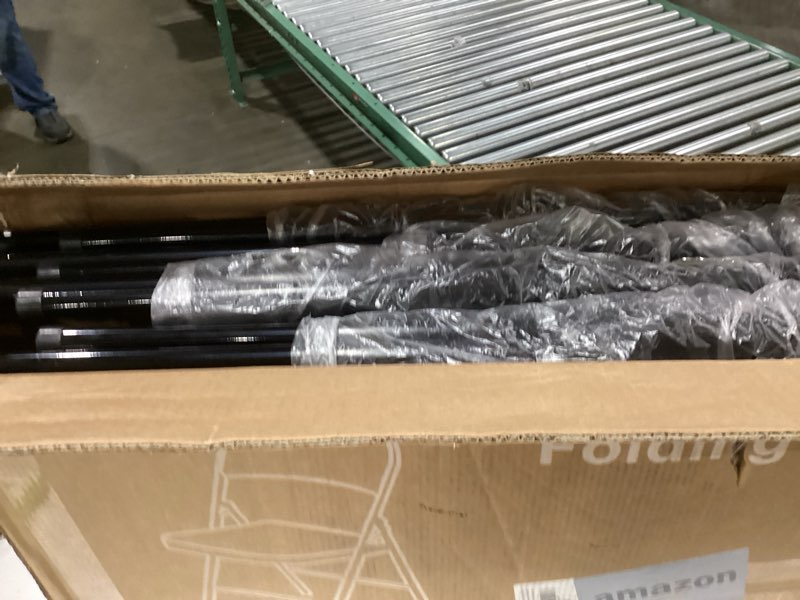 Condition photo showing New/Like New for Sweetcrispy Folding Chair 4 Pack, Leather Padded Folding Chairs, Sturdy Metal Foldable Chairs, Easy to Use and Store, Outdoor and Indoor, for Home, Office, Party, Comfy Black 4 Pack