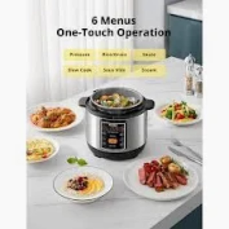 COMFEE’ 7-in-1 Small Electric Pressure Cooker, Slow Cooker, Steamer, Sauté, Sous Vide, Warmer, Multi