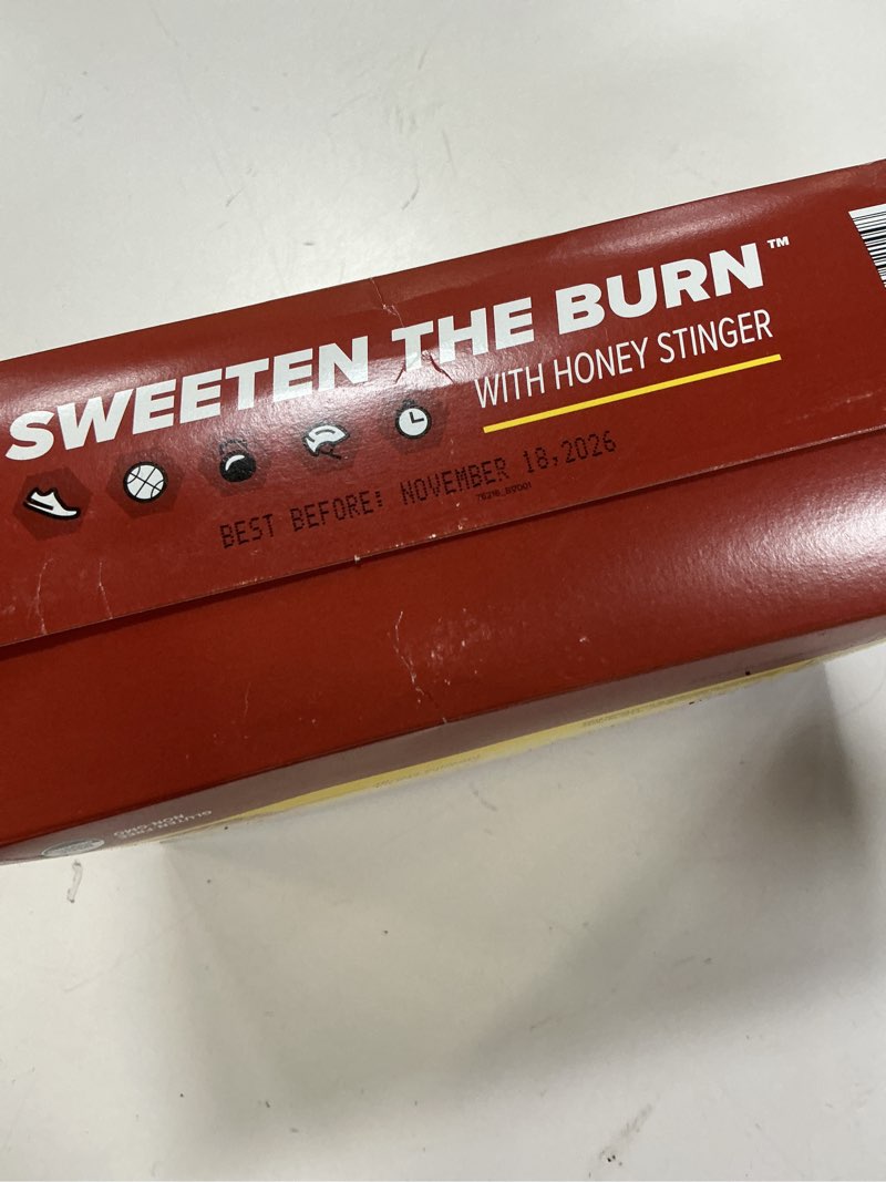 Condition photo showing New/Like New for Best before-November/18/2026) Honey Stinger Organic Gluten Free Cinnamon Waffle, Energy Stroopwafel for Exercise, Endurance and Performance, Sports Nutrition for Home & Gym, Pre and Post Workout, Box of 16 Waffles, 16.96 Ounces Cinnamon 16 Count