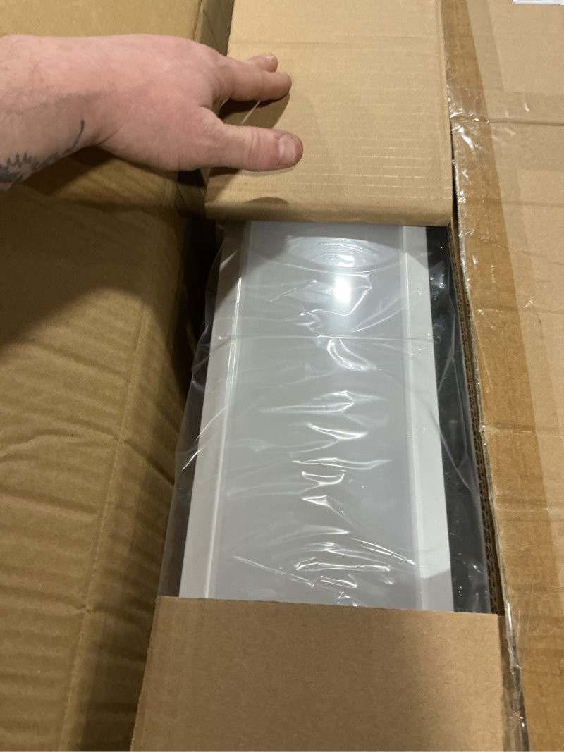 Condition photo showing As Is for 4FT LED Wrap Around Light, 0-10V Dimmable, 30W/35W/40W Adjustable, 3500K/4000K/5000K, 4 Foot LED Wraparound Ceiling Light Fixture, Flush Mount Office & Garage Lighting, ETL Listed, 4 Pack