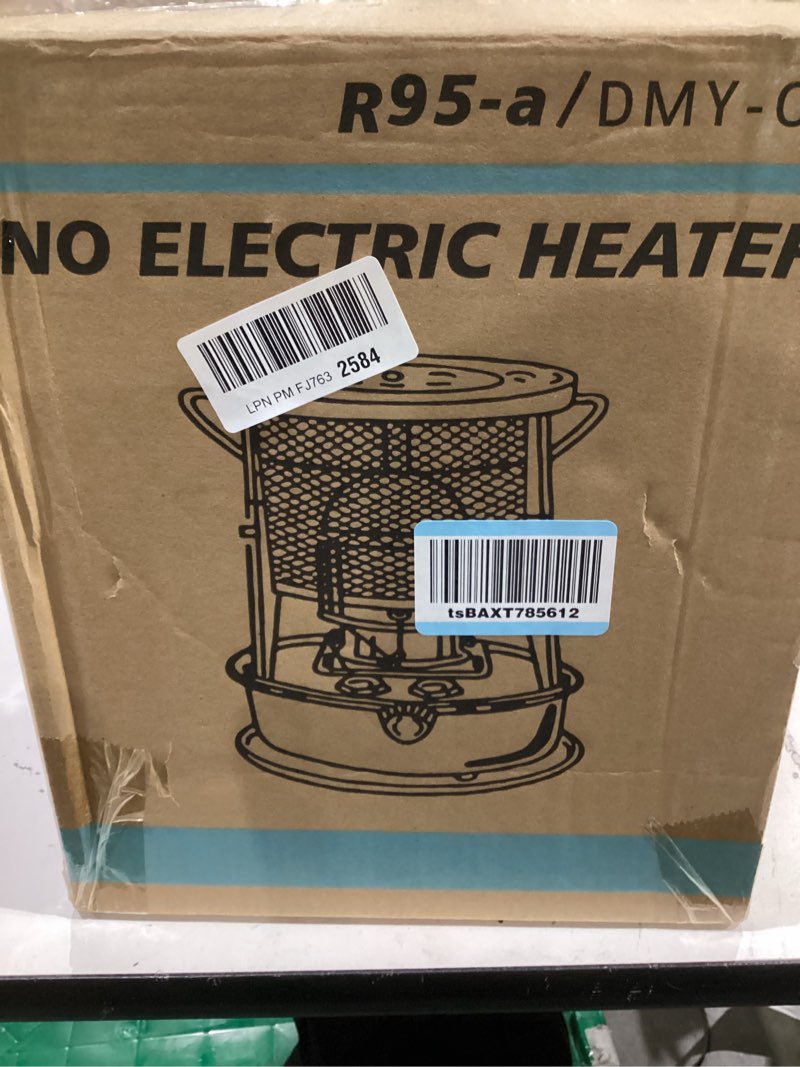 Condition photo showing New/Like New for 2 in 1 portable kerosene heater & stove 9000 btu non-electric indoor outdoor heater for camping, hunting, cooking, home, garage, and emergency preparedness - black